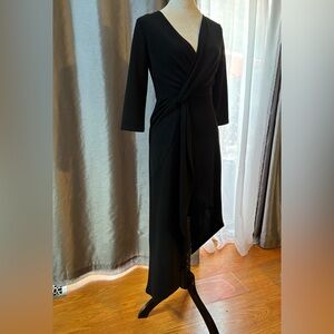 Lea & Viola Black Asymmetrical Wrap Dress